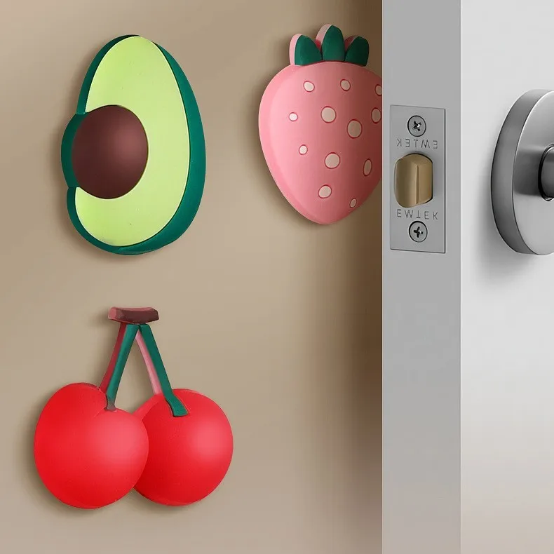 

Fruit Shaped Door Stop Bumper, Thick PVC Soft Rubber Wall Protector, Anti-Collision Buffer Pad for Home Safety