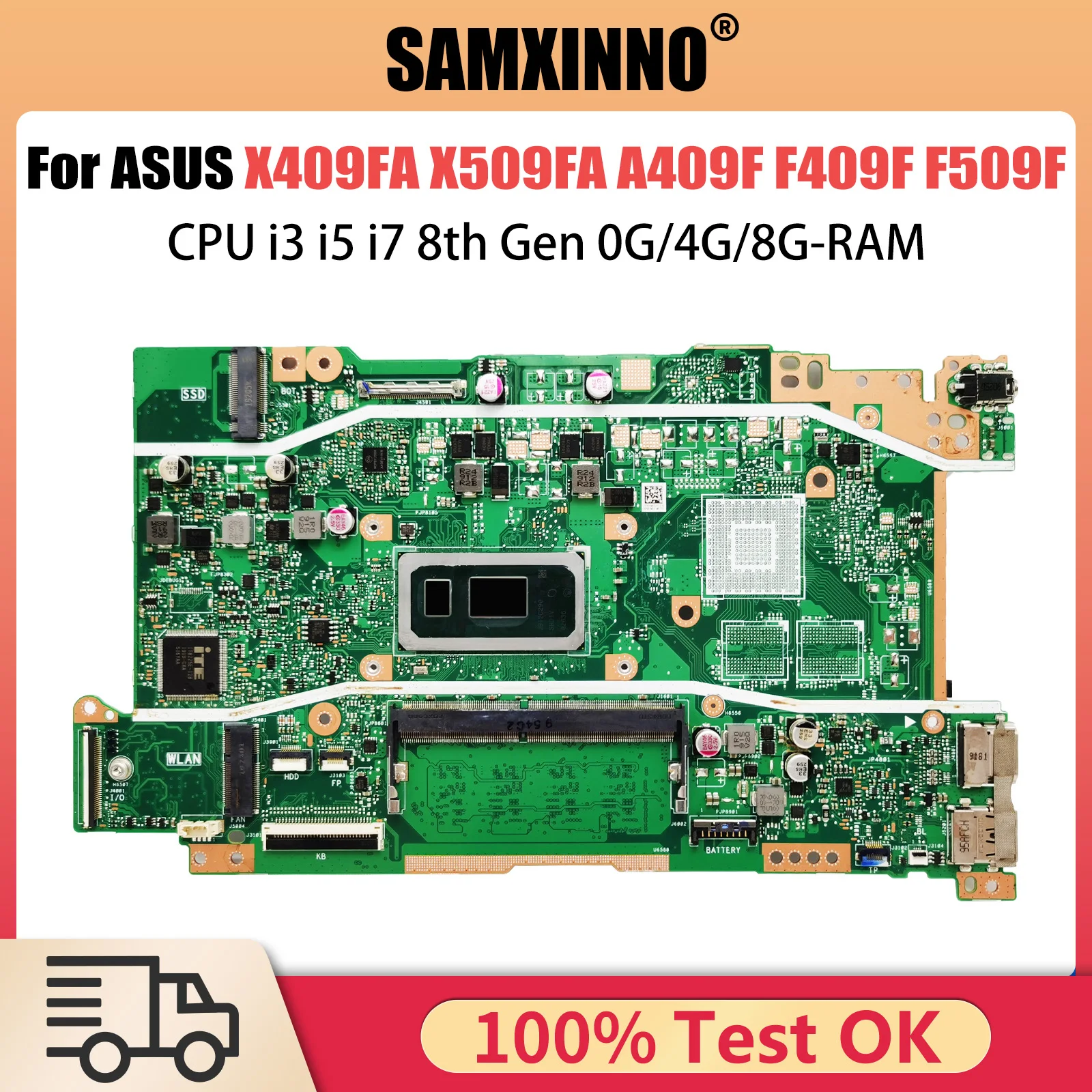 X409FA Mainboard For ASUS X509FA A409F F409F F509F A509F Laptop Motherboard CPU i3 i5 i7 8th Gen 0G/4G/8G-RAM