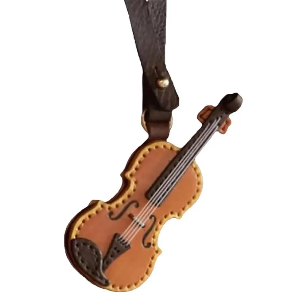 Nieuwe PU lederen viool en cello sleutelhanger vrienden geschenken duurzaam muziekinstrument sleutelhanger vervaardigde creatieve tas hanger