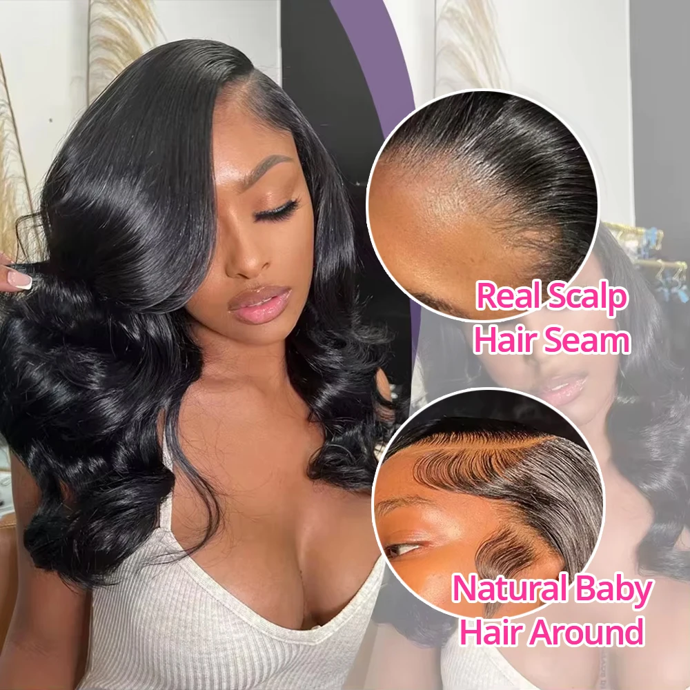 شعر مستعار قصير بوب 13x6 شعر مستعار مموج بدون صمغ شعر بشري جاهز للارتداء شعر مستعار برازيلي 7x5 دانتيل أمامي بدون غراء للنساء مقطوف مسبقًا