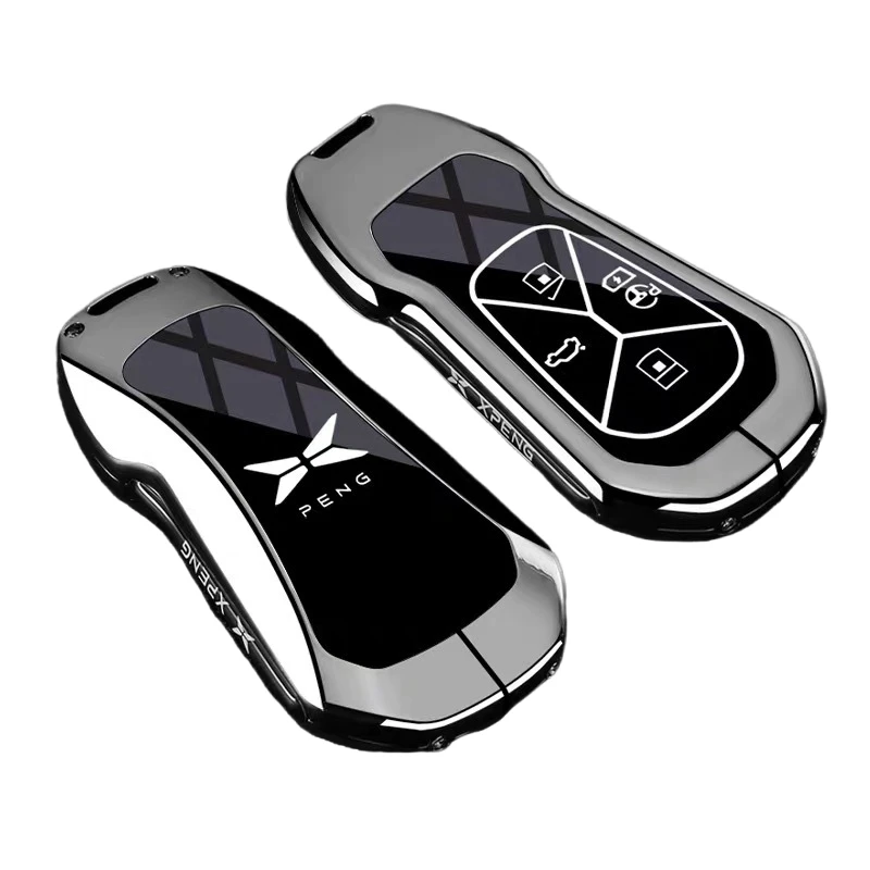 Auto-Schlüsselhülle aus Zinklegierung und TPU mit Kette für Xpeng Xiaopeng G6 G9 P7 P7I G3 G3I P5 – Innenraum-Schlüsselschutz-Zubehör – Detail 2