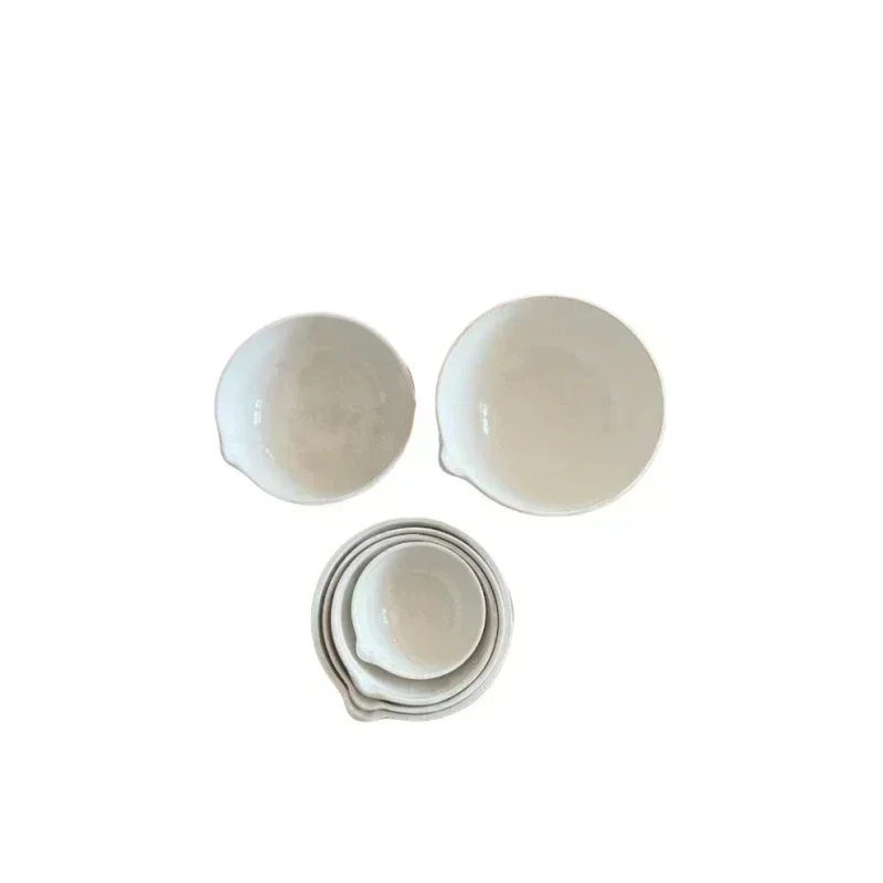 Customized 35-5000ml experimental round bottom hemispherical evaporative porcelain dish
