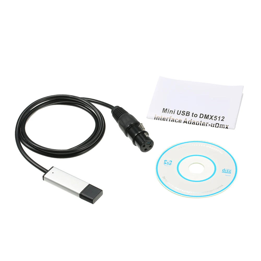 Adaptador de interface USB para DMX LED DMX512 Computador PC Controlador de iluminação de palco Dimmer
