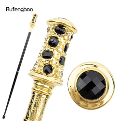 Black Artificial Diamond Walking Cane Fashion Decorative Walking Stick Gentleman Elegant Cosplay Cane Knob Crosier 93cm