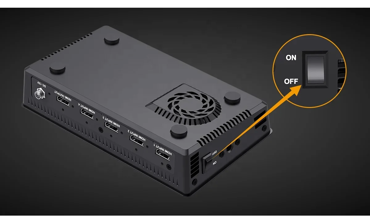 Switcher video per streaming live con mixer HDMI multiformato per studi virtuali