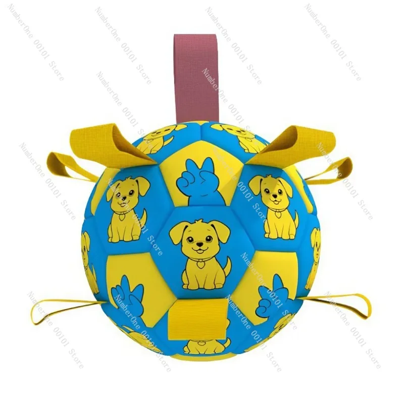 Durable Bite Resistant Dog Soccer Ball Interactive Training Toy for Border Collie Corgi Medium Dogs Outdoor Play Fetch Teething