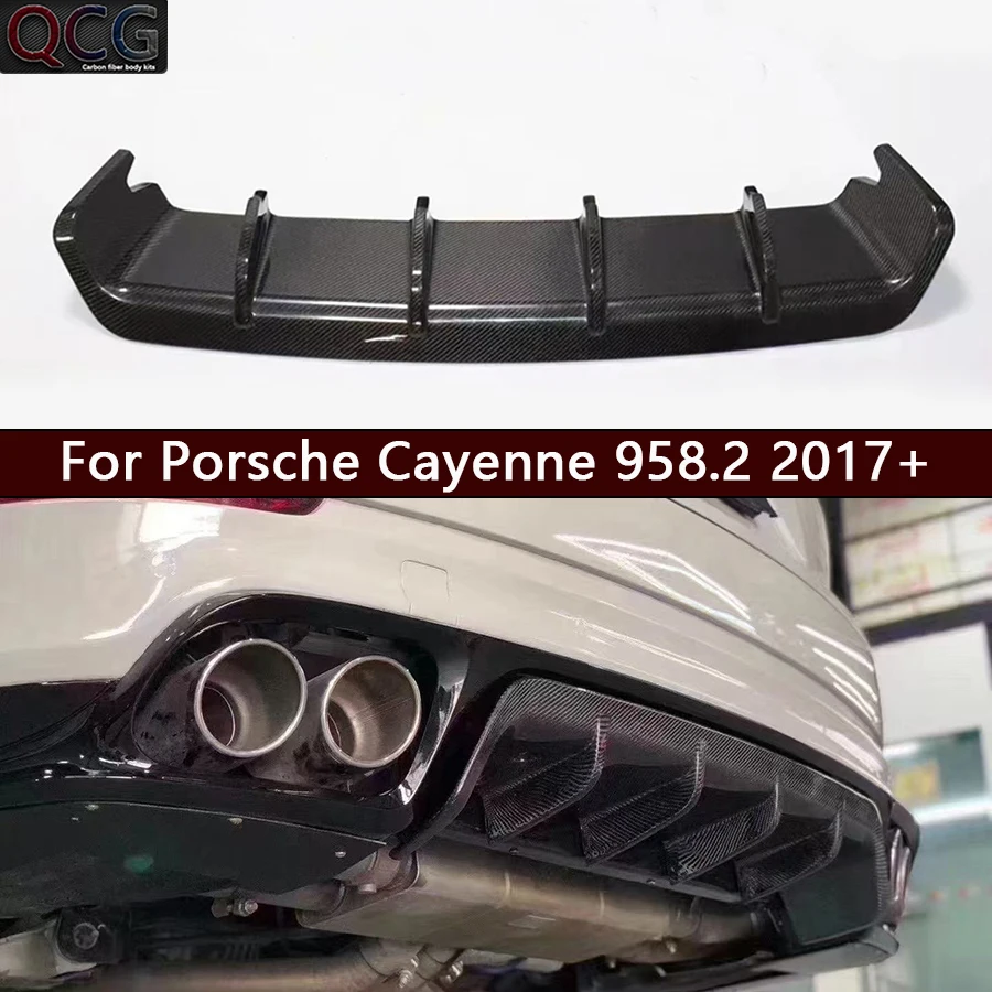 

For Porsche Cayenne 958.2 GTS Carbon Fiber Back lip Car Rear Bumper Diffuser Rear Splitters Spoiler Car Accessories Body Kit