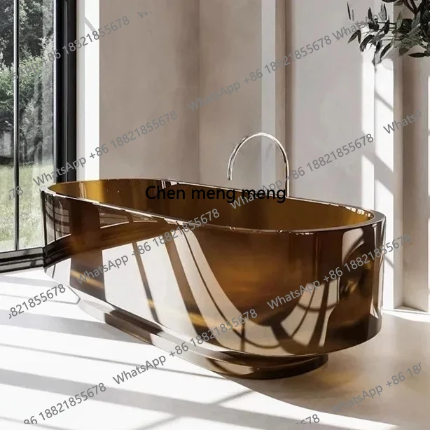 

Amber Transparent Resin Detached Hotel Villa Clubhouse Double Adult Bath Tub