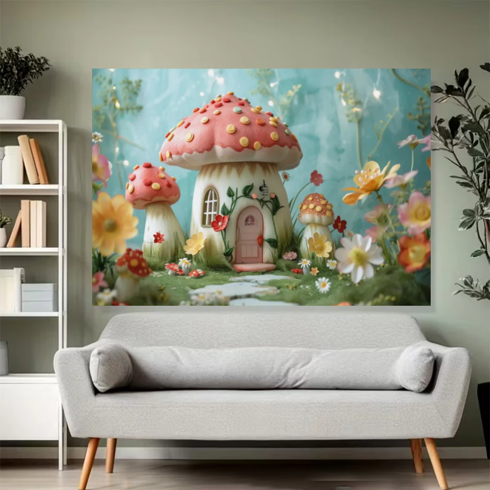 خرافة مسحور الغابات خلفية التصوير الفوتوغرافي بلاد العجائب حالمة الغابة الفطر الطفل حفلة عيد ميلاد الديكور خلفية الدعامة