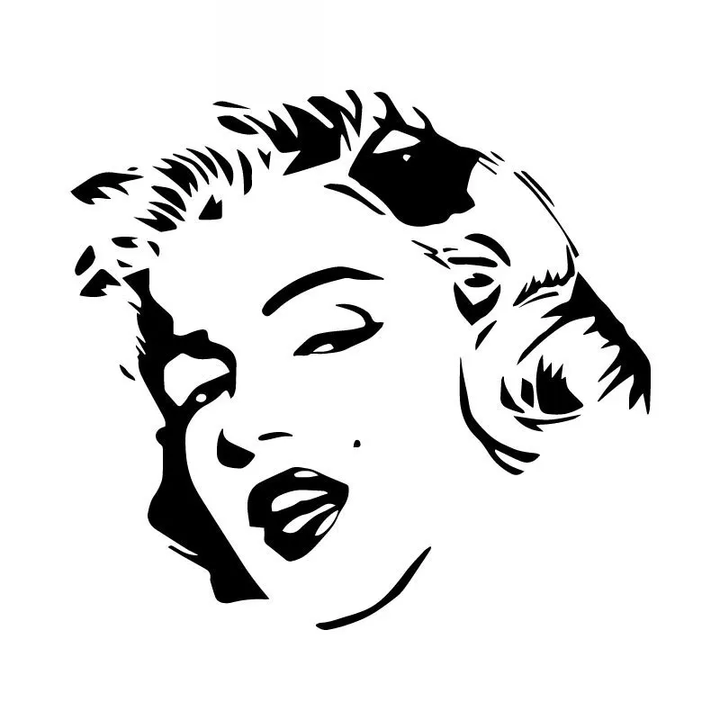 MARILYN MONROE Avatar Sticker High Quality Car Window Decoration Personality Pvc Waterproof Decal Black/white, 15cm*16cm