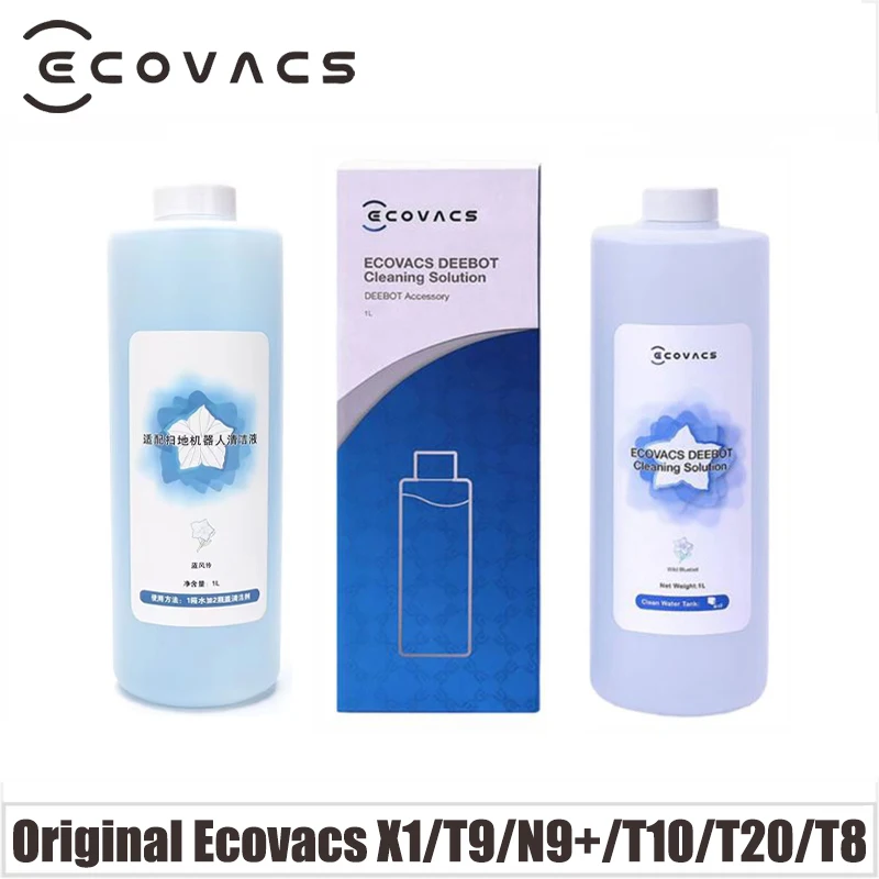 For ECOVACS DEEBOT T30 Pro Omni\\T30S COMBO/T30S/X2 COMBO/X1 TURBO/X2/T20 /T10 OMNI Parts Floor Cleaning Solutions 1L