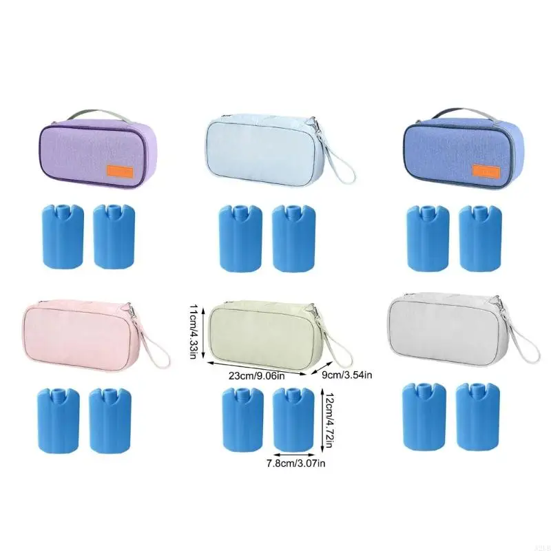 Portable Milk Insulated Bag with Empty Ice Pack Keeps Cold Spacious Interior A2UB