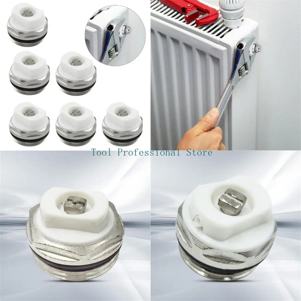 57QF 6pcs Válvulas liberación aire del radiador Válvulas hemorragia aire ventilación aire 3/8 pulgadas