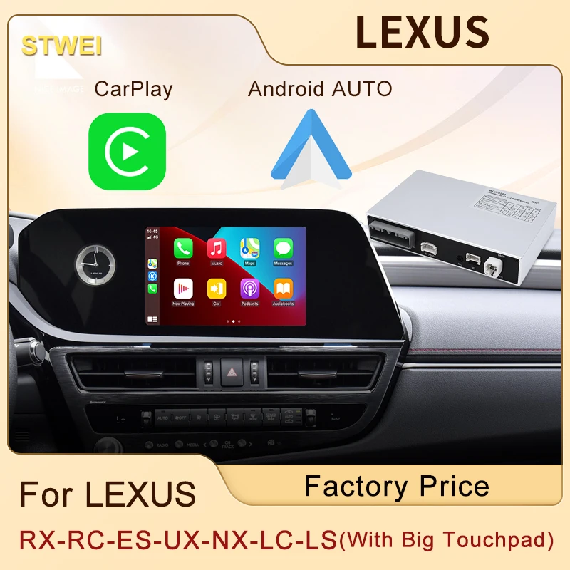 STWEI CarPlay inalámbrico para LEXUS con panel táctil grande RX RC ES UX NX LC LS 2016-2021 reproductor de vídeo Android Auto enlace de espejo
