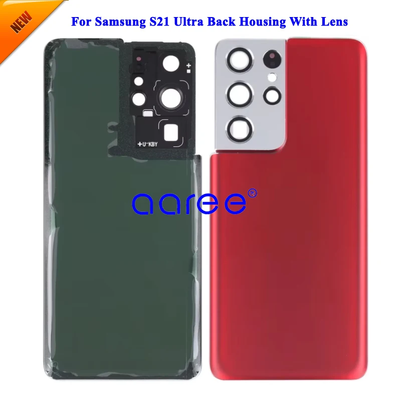 Grade AAA Back Cover with Camera Lens For Samsung S21 Ultra Back Housing Back Cover Door with Adhesive