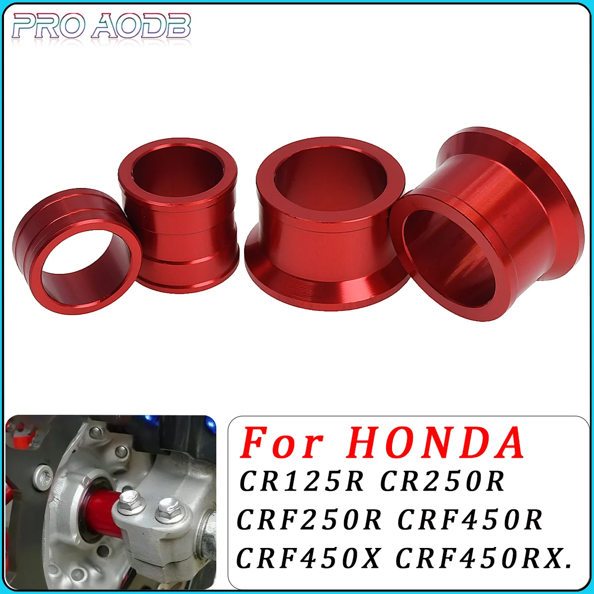 

Motocycle CNC Front Rear Wheel Hub Spacers Kit For Honda CR CRF CR125R CR250R CRF250R CRF450R CRF450X CRF450RX Dirt Bike MOTO