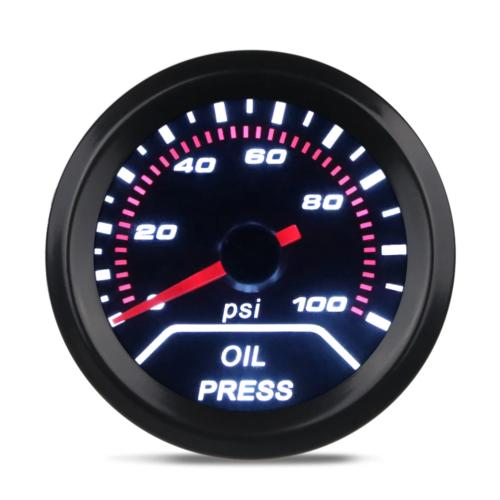 

Car Oil Pressure Gauge 0-100PSI 52mm 12V Universal Oil Press Gauge LED Meter with Sensor For 12V Racing Gauge Auto Accessories