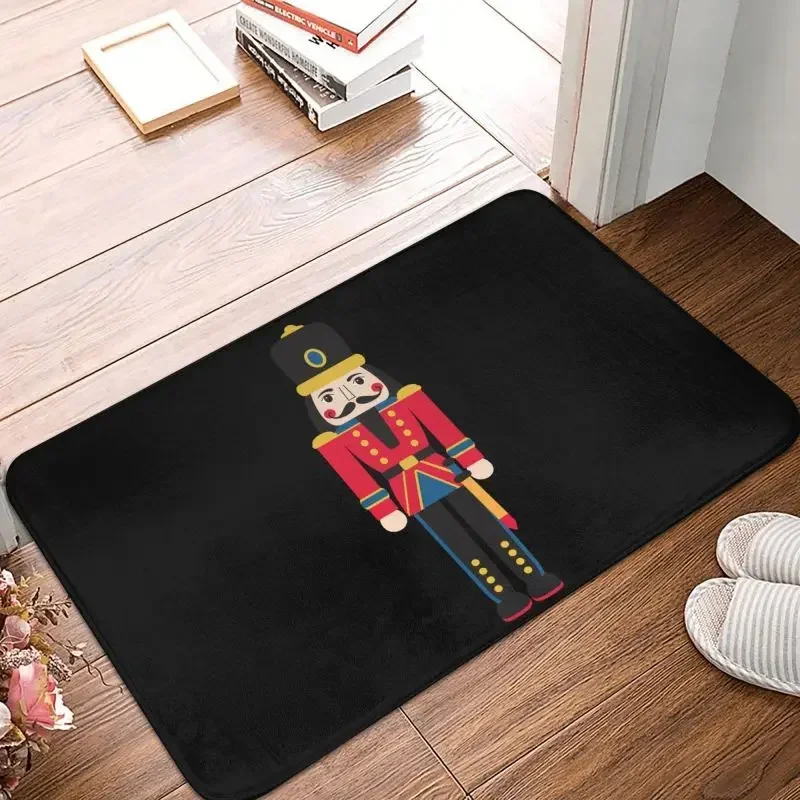 Nutcracker Doll Floor Door Kitchen Bath Mats Anti-Slip Indoor Christmas Soldier Toy Doormat Garage Entrance Rug Carpet Footpad