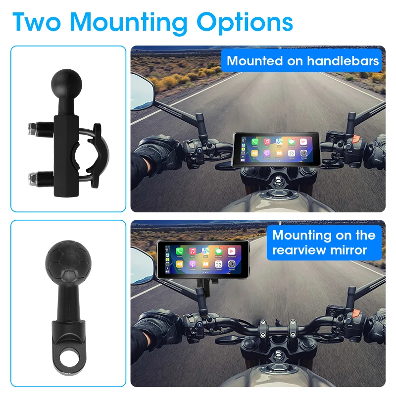 8 بوصة Carplay دراجة نارية الملاحة GPS اللاسلكية CarPlay أندرويد السيارات Airplay شاشة عرض مقاوم للماء شاشة بلوتوث مزدوجة