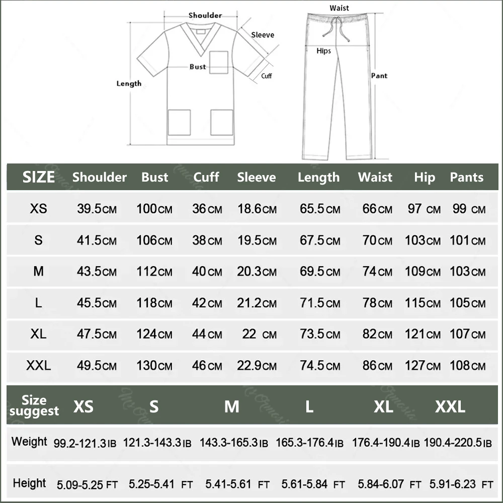 Tecido macio Scrubs conjuntos para enfermeira, uniformes hospitalares, Top médico, calças, basculador, anti-rugas Scrubs, roupa de trabalho lavável, venda quente