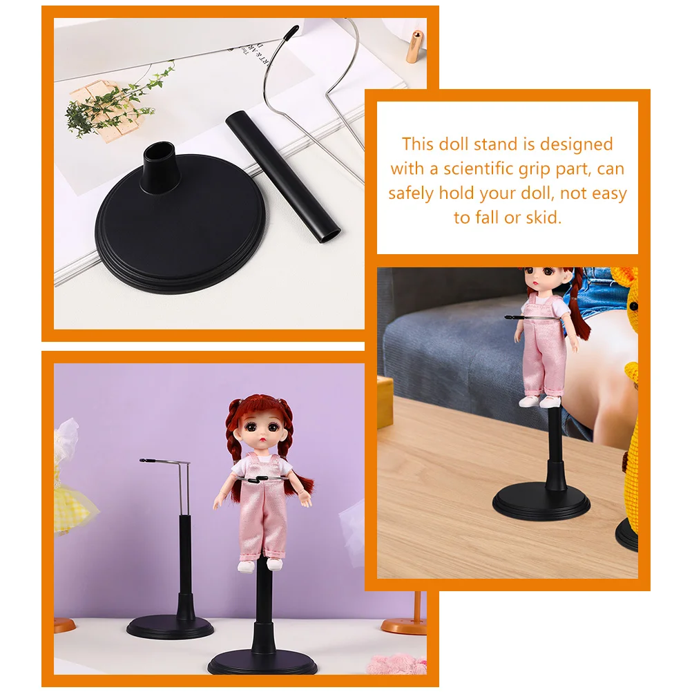 4 Pcs Black Baby Action Figure Display Bracket Stands Holder Stainless Steel for Support Holders Figures Displaying