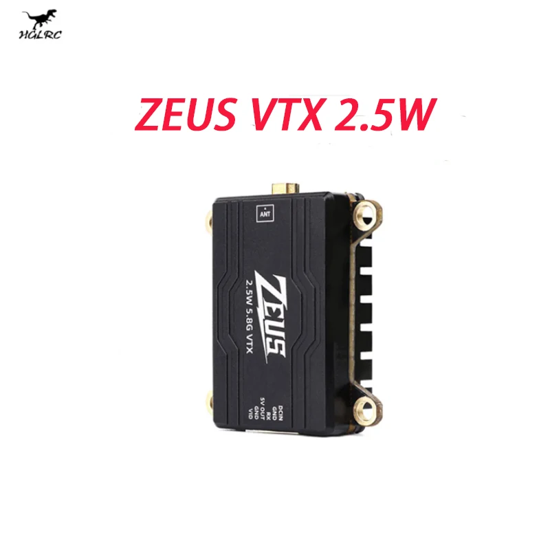 HGLRC ZEUS VTX 2.5W 5.8G 40CH 2500mW Image Transmission Adjustable CNC Shell Heat Dissipation 2-6S LIPO for FPV Long Range