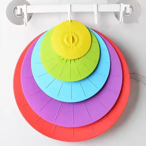 Universal Silicone Suction Lid Easy Vacuum Seal Stretch Sealer Bowl Can Pan Pot Caps Cover Kitchen Cookware Accessories