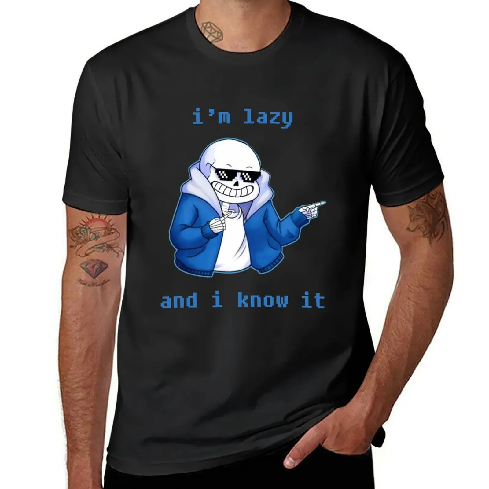 Undertale Video Game - I'm Lazy And I Know It T-Shirt anime clothes Blouse men t shirts high quality