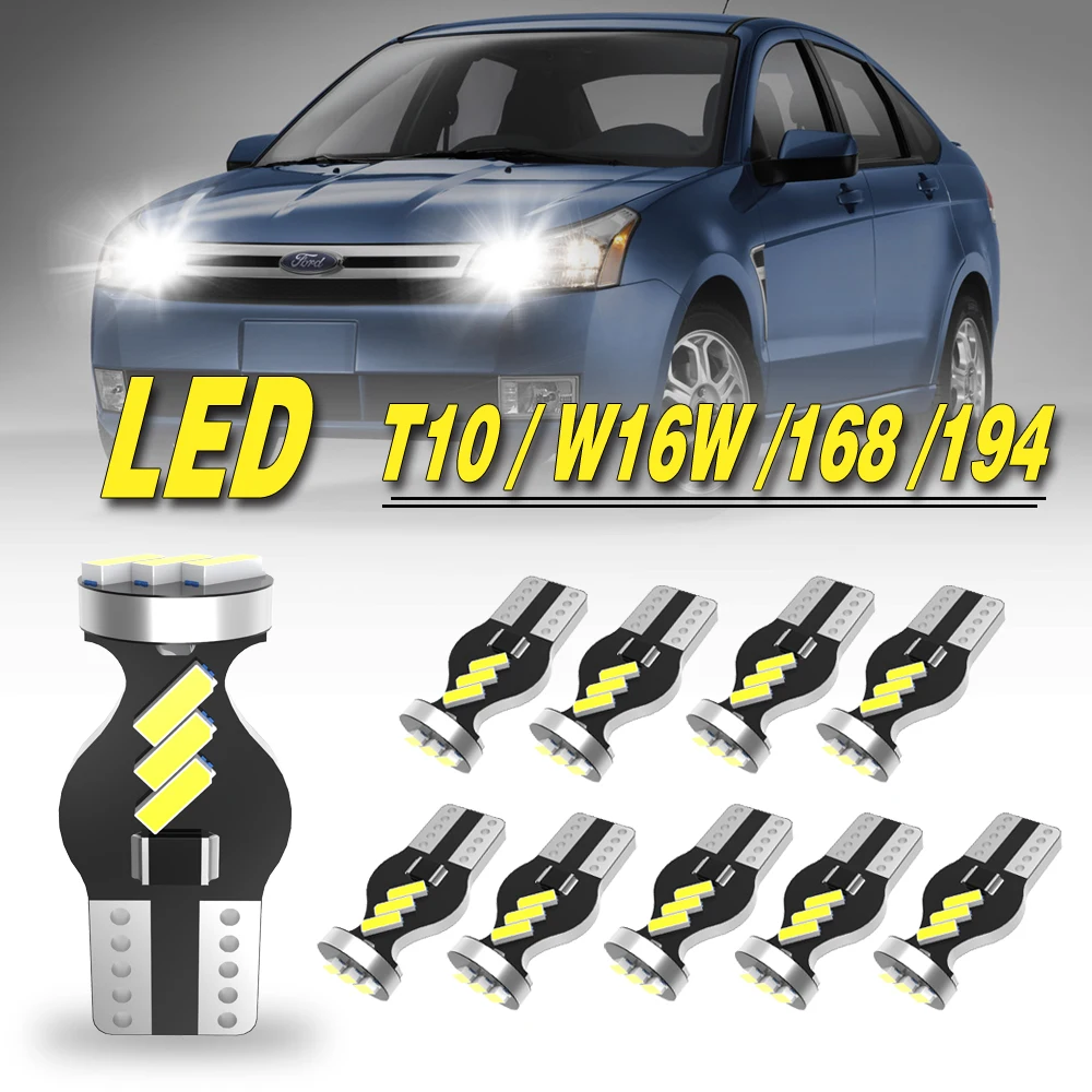 

2pcs 168 194 High Quality T10 W5W LED Auto Wedge Parking Bulbs 6000K Car Interior Reading Dome Light Marker Lamp