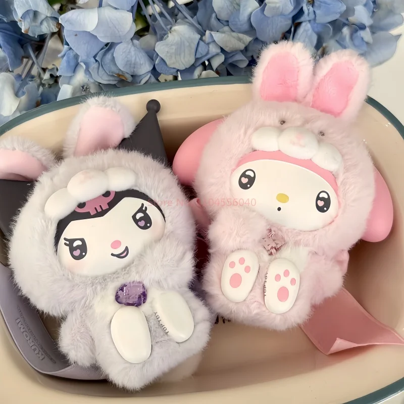 Oryginalne postacie Sanrio Diamond Bunny Baby Series Blind Box Vinyl Plush Pendant Trendy Toy Desktop Ornament Toy Kids Gift