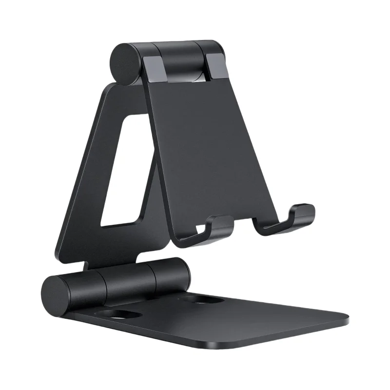 

Складной держатель для телефона с регулируемым настольным телефоном Zhi 'Jia, нескользящим основанием и удобным портом для зарядки для всех смартфонов.