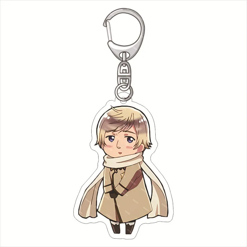 Anime Hetalia Axis Powers Acrylic Keychain Cartoon Figures Ludwig Wang Yao Ivan Braginsky Francis Keyrings Fans Jewelry Gift New