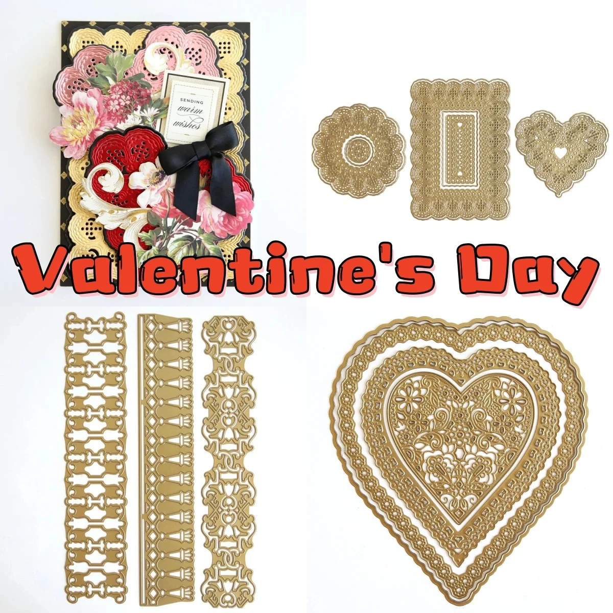 

Valentine's Day 2026 Metal Cutting Dies for DIY Making Card Scrapbook Embossed Paper Album Craft Supplies Template Decoration
