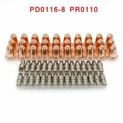 60pcs Trafimet S45 Plasma Tips Electrode PD0116-8 PR0110 For 95136 97994 91814 PR-0110 Plasma Torch Electrode Nozzle Welding