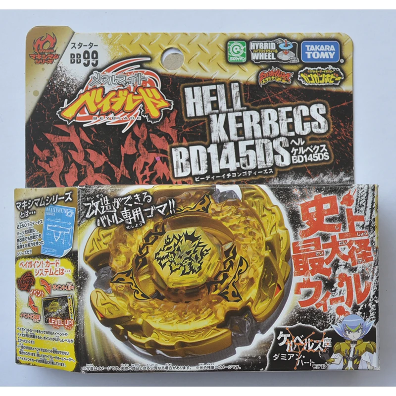 

TAKARA TOMT Metal Battle Fusion Top BB99 HELL KERBECS BD145DS С легкой пусковой установкой