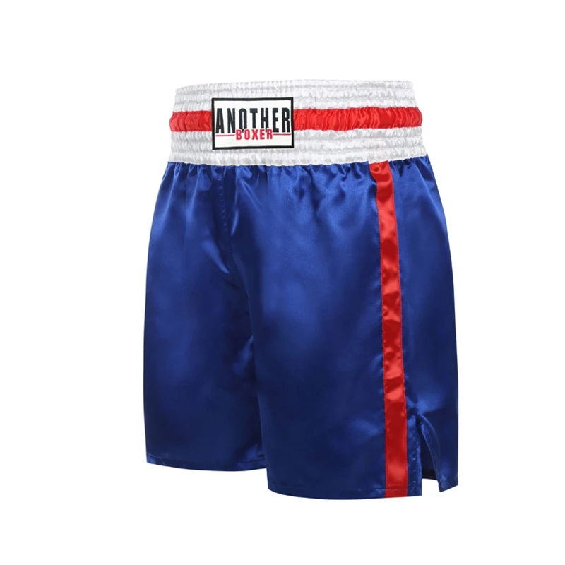 Satin Muay Thai Shorts for Men Women Kids Breathable Kickboxing MMA Boxing Training Shorts Elastic Waist Martial Arts Gym Fight