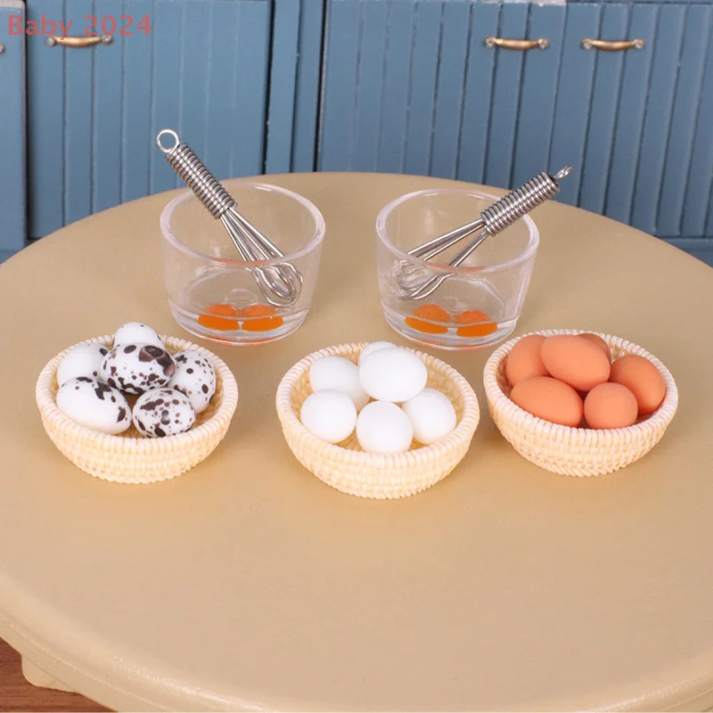 1 Set Hars Nep Eiermand Poppenhuis Kleine Ornamenten Leuke Miniatuur Keuken Voedsel Decoratie DIY