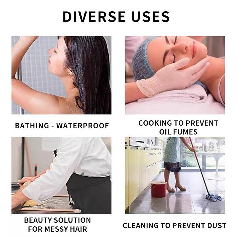 1000/500/100/50 قبعة استحمام للاستعمال مرة واحدة - قبعة دش مقاومة للماء - قبعة استحمام بلاستيكية - قبعات شعر للرجال والنساء - جودة عالية