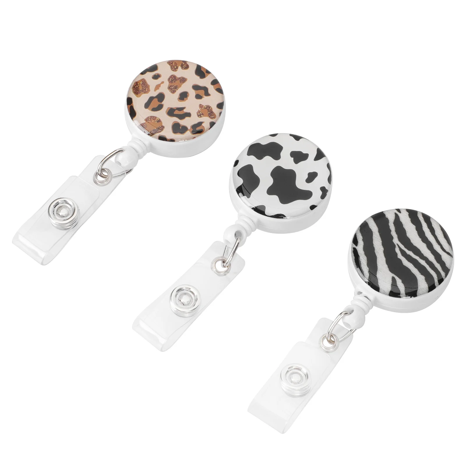 

3Pcs Retractable Badge Reel Clips Portable Cards Holders Strong Lightweight Creative Badge Holder for Business Id Cards Outdoor