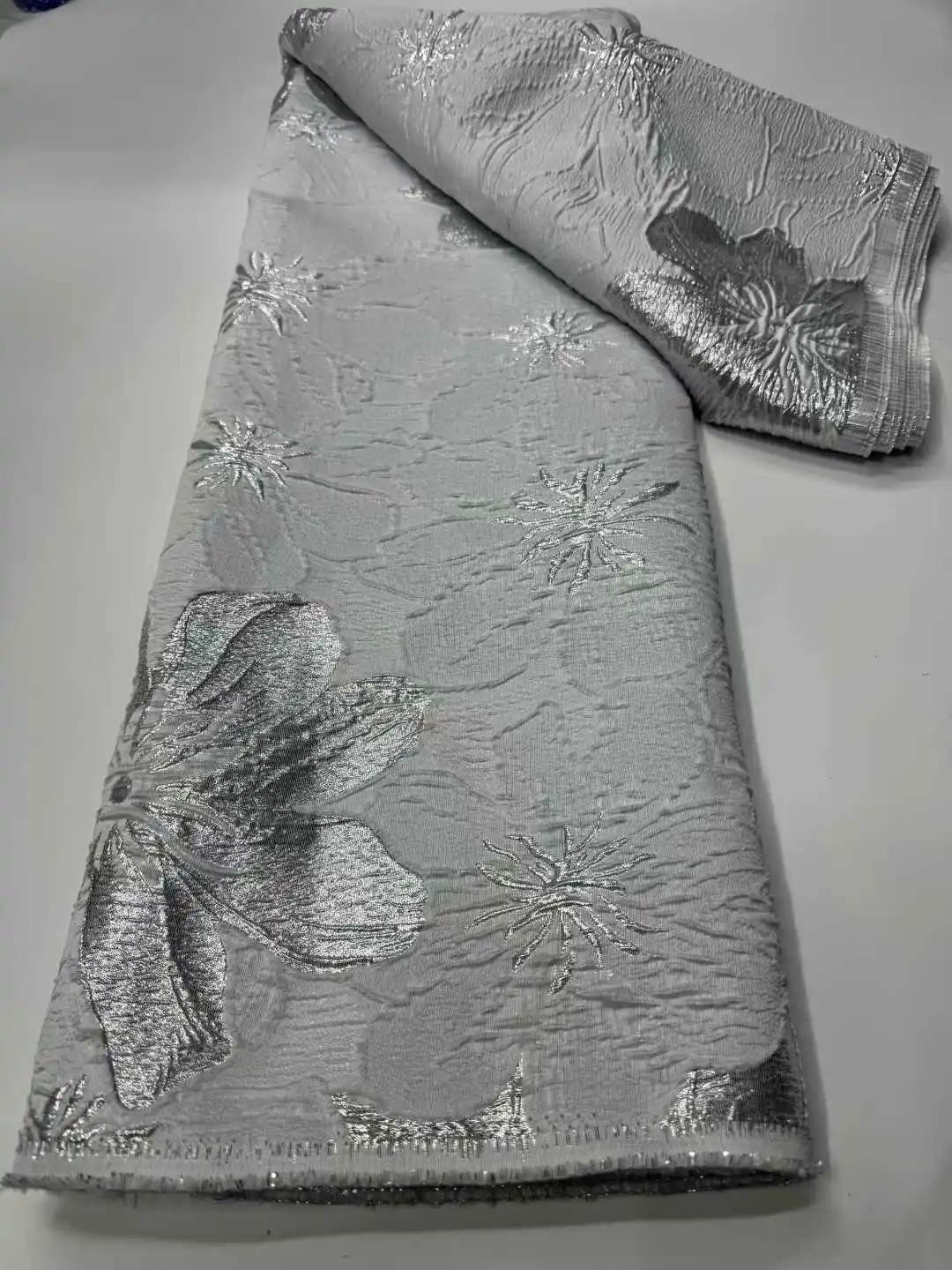 

Парчовая кружевная ткань в африканском стиле высокого качества, нигерийская позолоченная жаккардовая кружевная ткань, роскошная для шитья вечерних платьев, 5 ярдов