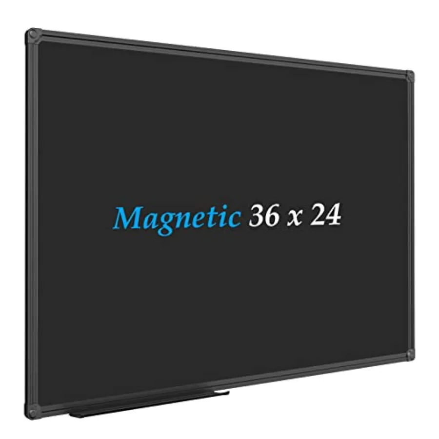 

Magnetic Chalkboard/Black Board Black Aluminum Frame Board with Marker Tray for Office Home and School Best Choice for Note and
