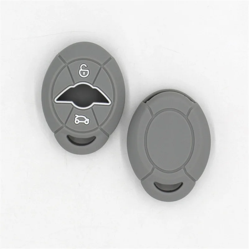 2 Button Silicone Key Cover Case For Mini Cooper S One S R52 Convertible R50 R53 Rubber Fob Shell Protector Car styling