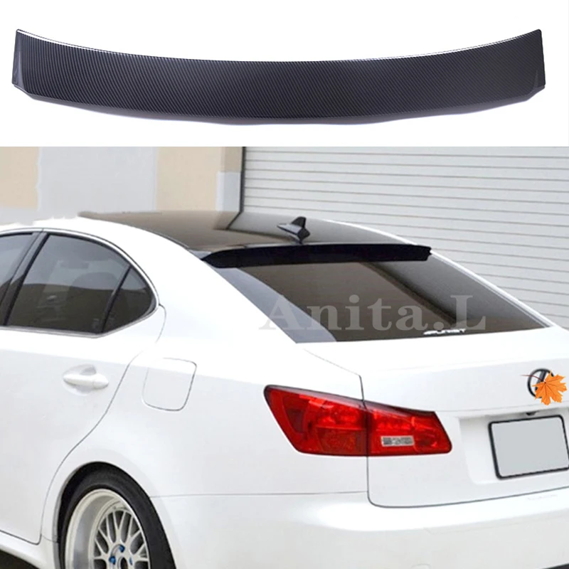 Rear Roof Spoiler For LEXUS IS250 IS300 IS350 2006-2011Roof Lip Spoiler High Quality ABS Material Unpainted Black Car Rear Wing