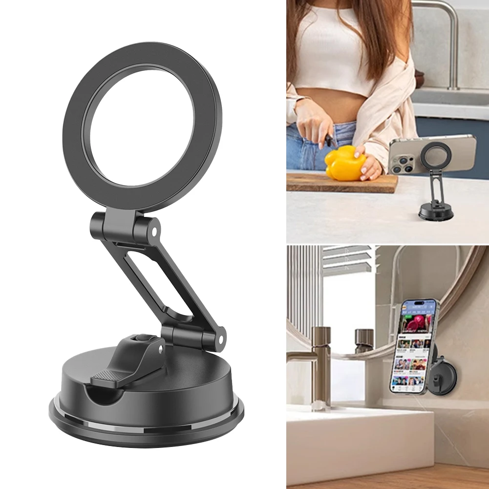 

Car Dashboard Magnetic Phone Holder 360° Rotation Strong Magnet All-metal Foldable Phone Mount for Apple 15/14/13/12 Cell Phone