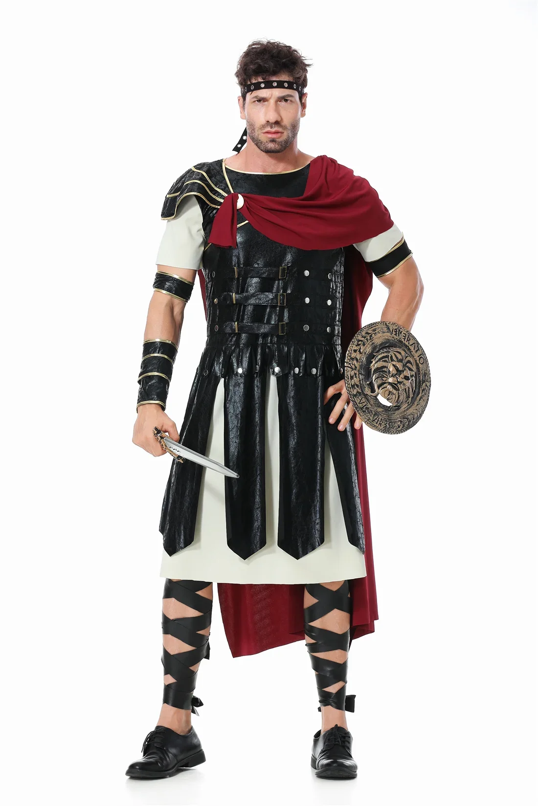 Medieval Roman Royal Knight Warrior Cosplay Halloween Costume For Men Adult Carnival European Gladiators Soldier Cloak