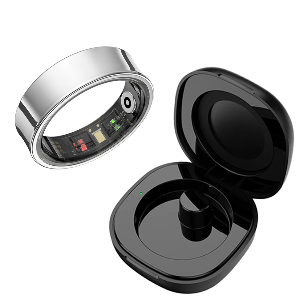

Smart Ring R09 Heart Rate Blood Oxygen Sleep Monitor Step Count Distance Calories 5ATM Waterproof Multi Sports Modes Smart Ring