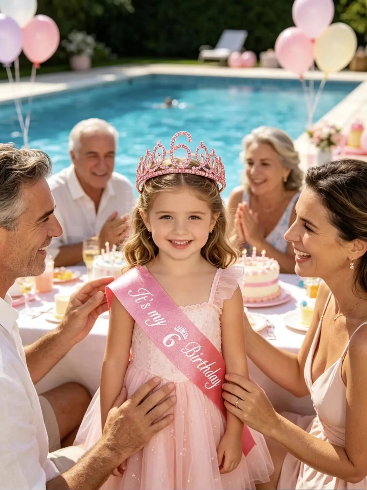 Geburtstags-Tiara-Krone-Schärpe für Frauen und Mädchen – „Es ist mein 4., 5., 6., 7., 8., 9., 10., 11., 12., 13., 15., 16. Geburtstag“ – Partydekoration – Detail 15