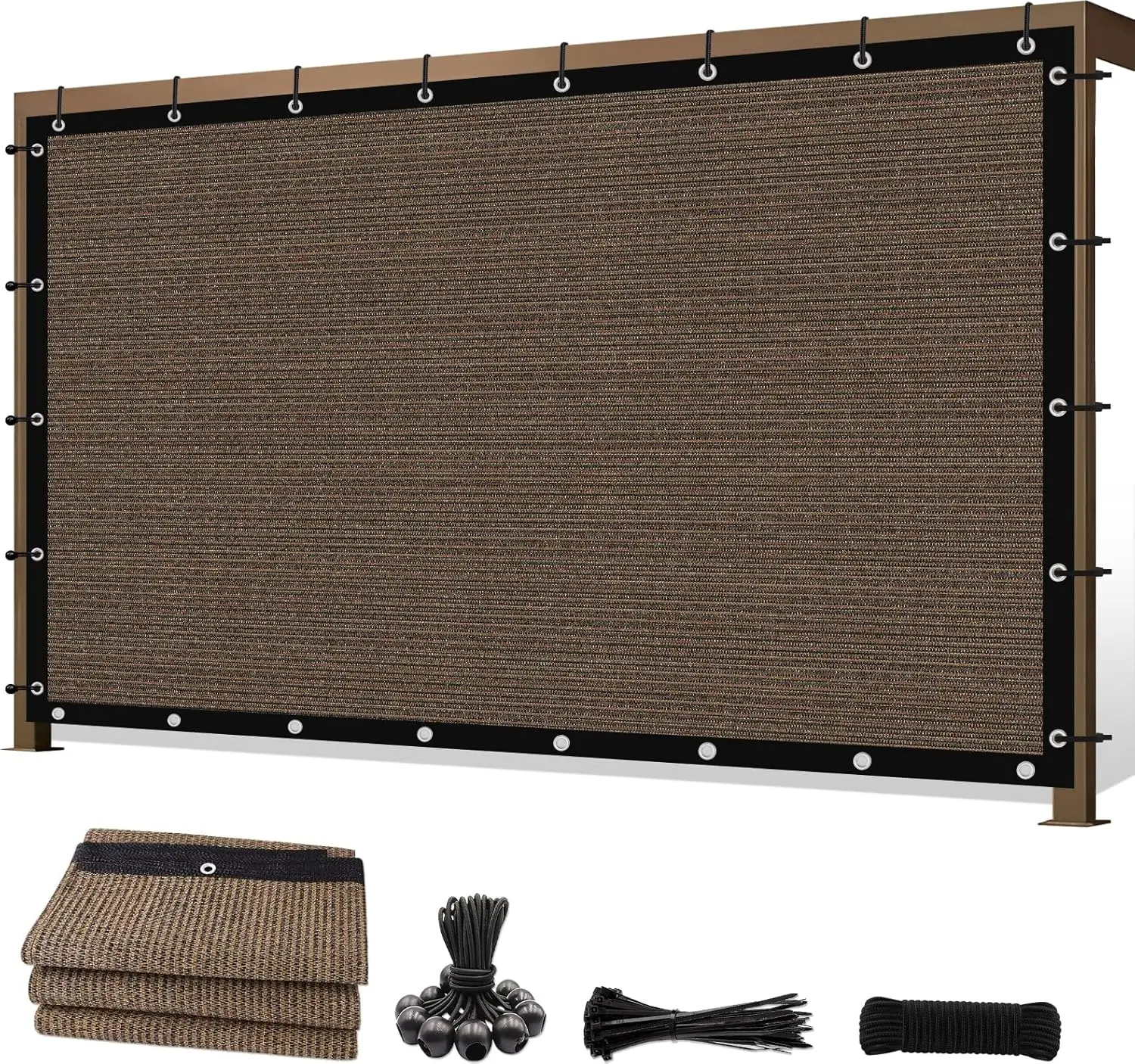 

Ткань для затенения 8' x 12' для уличных патио и пергол, с защитой от УФ-излучения и функцией приватности