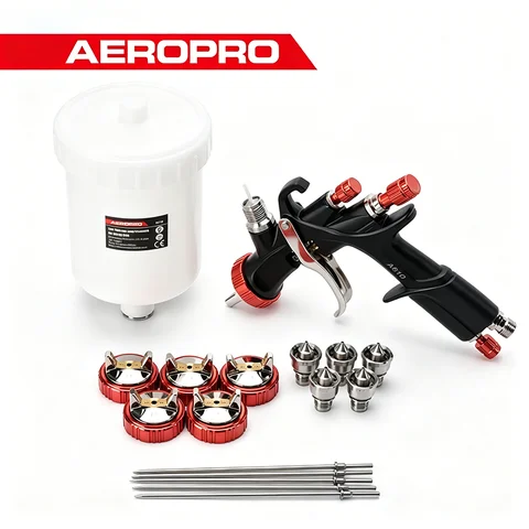 AEROPRO A610 LVLP Spray Gun Low Overspray For Car Painting 1.3 1.4 1.5 1.7 2.0 2.5mm Nozzle Kit Pneumatic  Spray Gun Air Tool