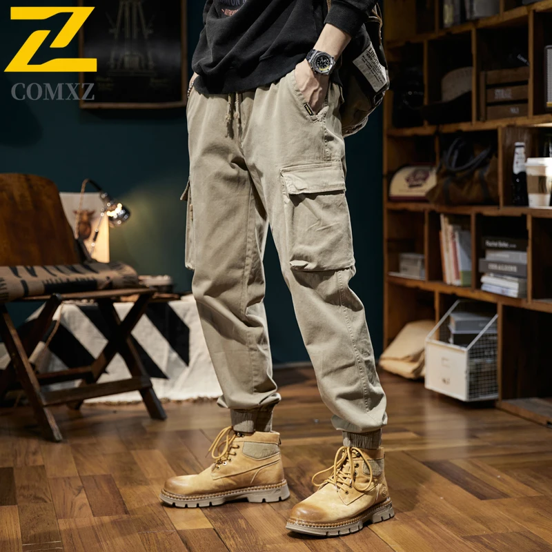Moda calças de carga dos homens novo retro urbano funcional relaxado ajuste casual moletom acampamento ao ar livre respirável calças de declaração